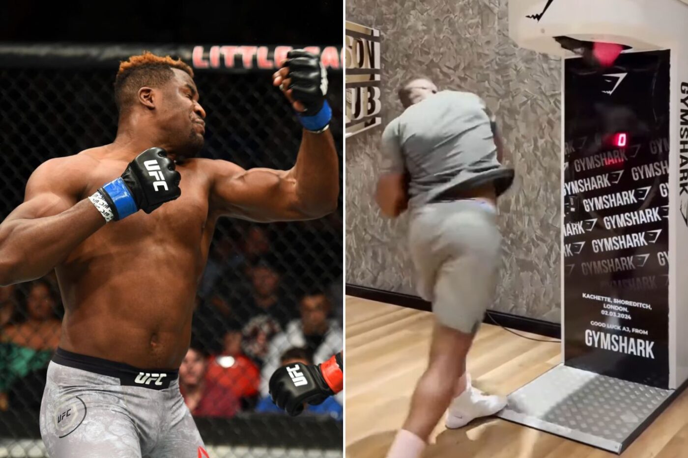 Francis Ngannou Nearly Takes Punching Bag Clean Off With Right-Hand Swing