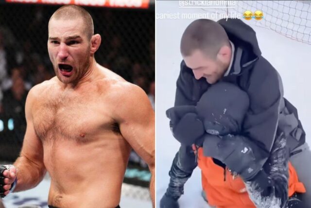 Former UFC Champion Sean Strickland Tries to Choke Out Snowboarder